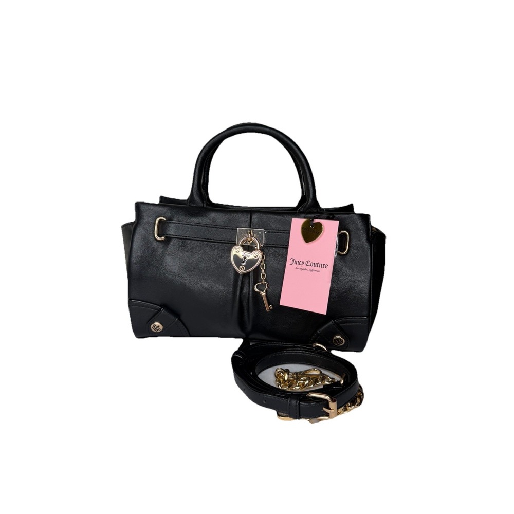 Juicy Couture Lock and Key Satchel, Liquorice Black